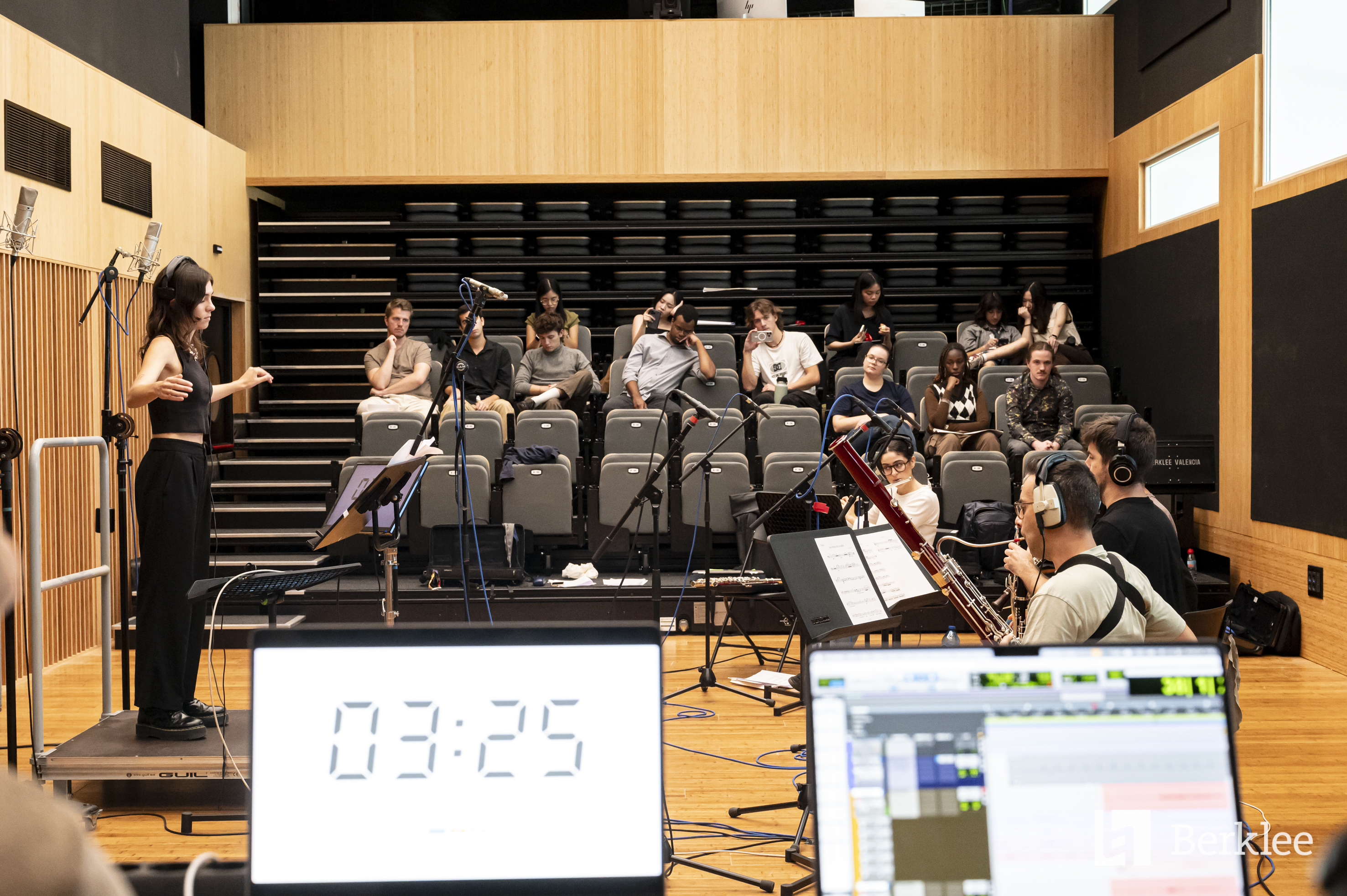 Sesión de grabación de Berklee Valencia, cuarteto de vientos