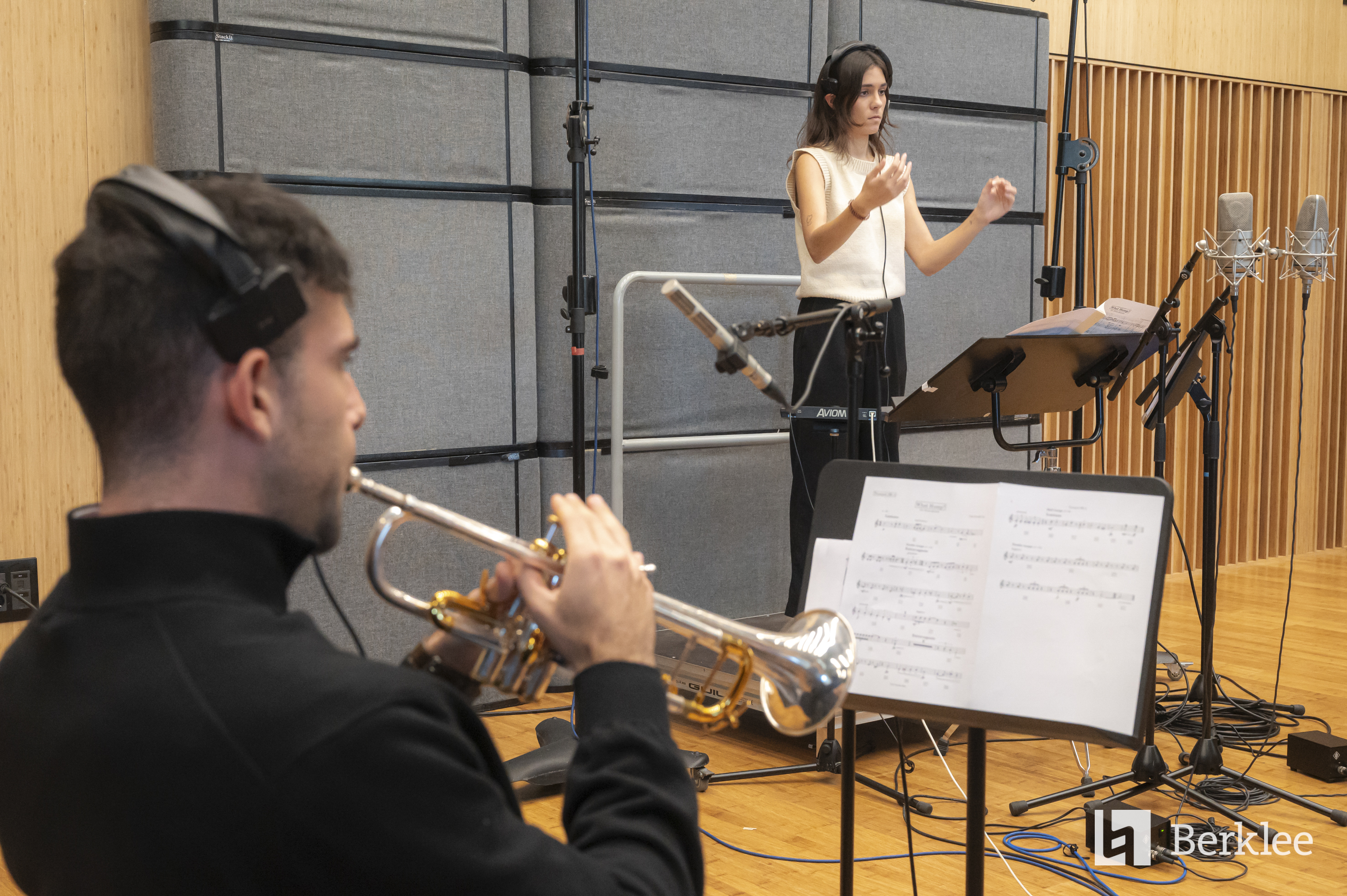 Sesión de grabación de Berklee Valencia, quinteto de metales