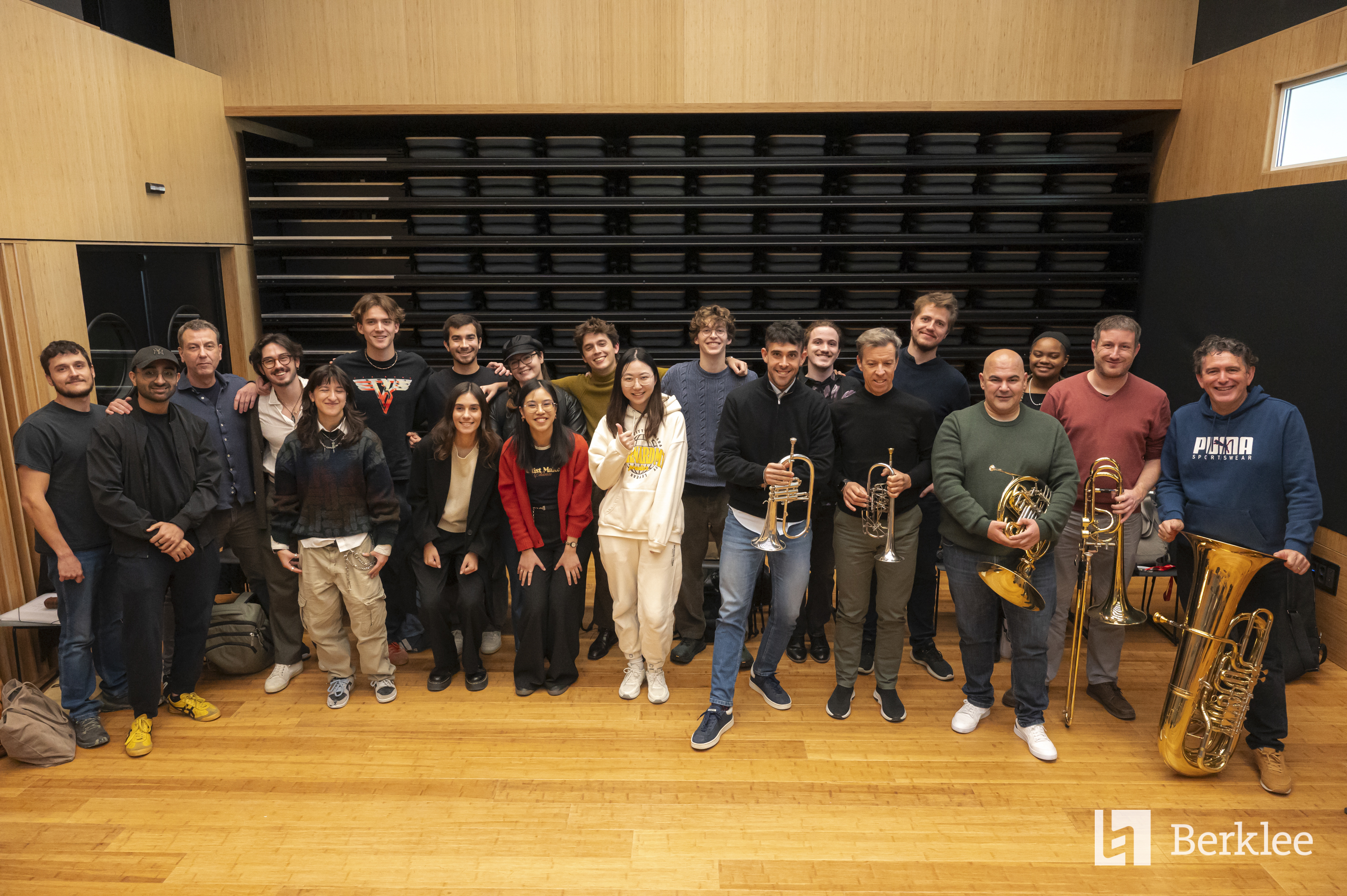 Sesión de grabación de Berklee Valencia, cuarteto de vientos
